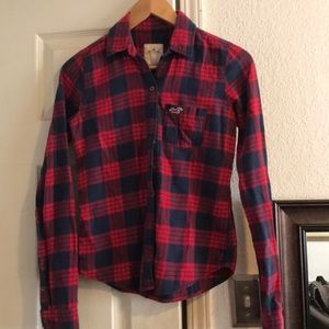 Hollister flannel button down shirt size XS